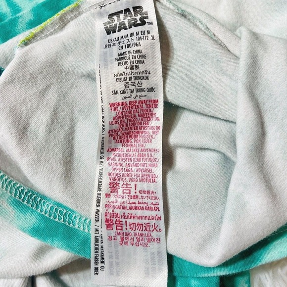 Star Wars Womens Oversized Tie Dye Shirt Size M Yoda Graphic Tee Cotton Boxy - Picture 8 of 9